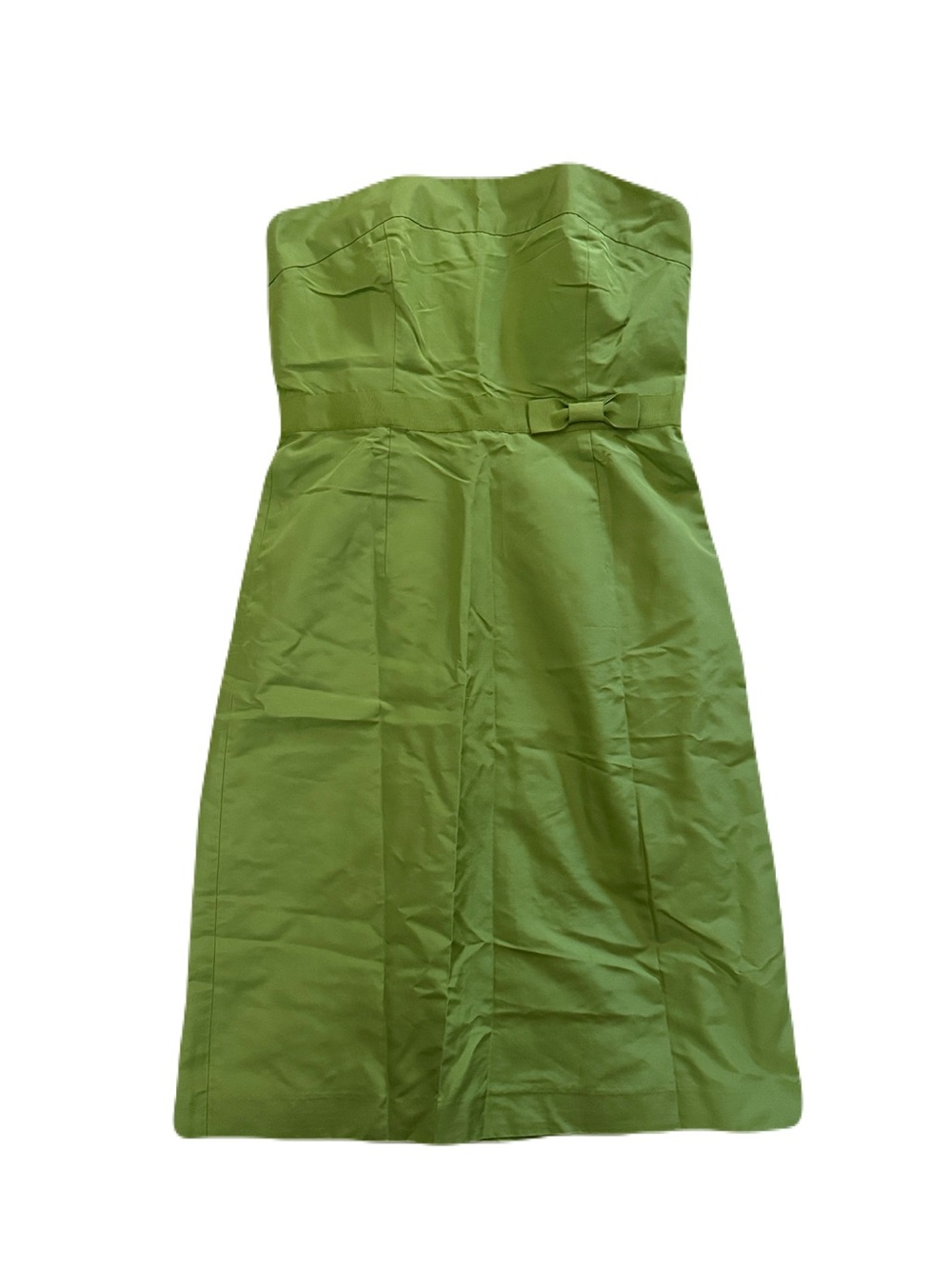 Jcrew Strapless Lime Green Dress with Bow